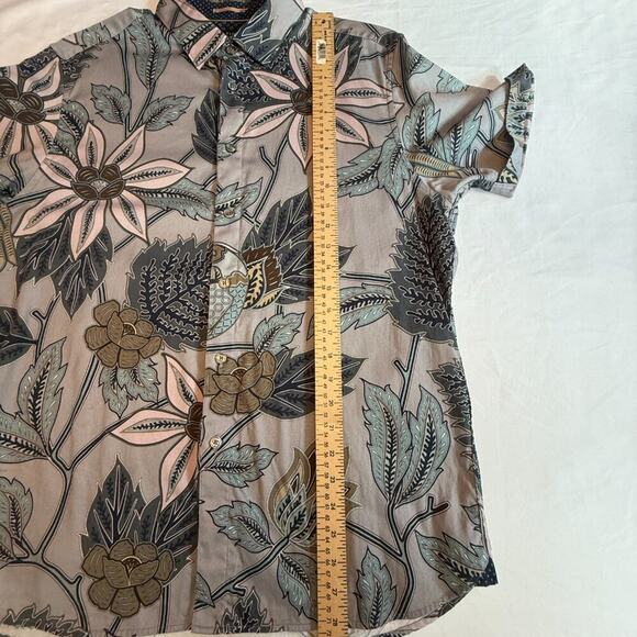 Ted Baker London Canwe Slim Fit Floral Short Sleeve Button-Up Shirt Size 5 (XL) - Picture 3 of 16